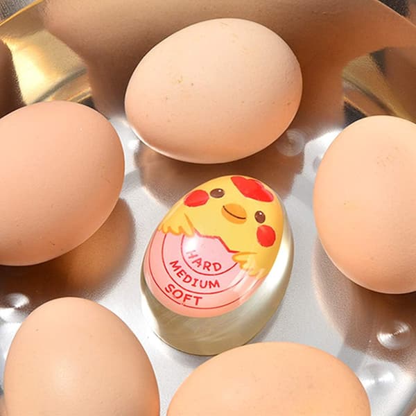 5,5X4,1X3,2cm Eggtimer for Kokte Egg, Kjøkkenegg Timer, Fargeskiftende Eggtimer Gjenbrukbar Sikker Eggtimer for Koking av Egg