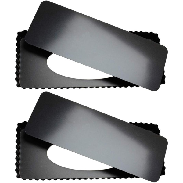 2 Pack 14" x 5.75" Non-Stick Quiche Pan Tart Pan with Removeable Bottom Rectangular Pie Baking Pan