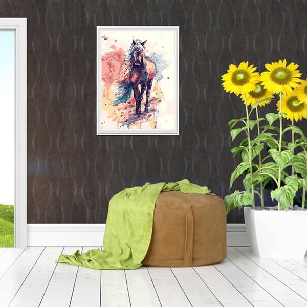 5D Diamantmaleri Sæt 30x40cm DIY Farverig Hest Diamantkunst