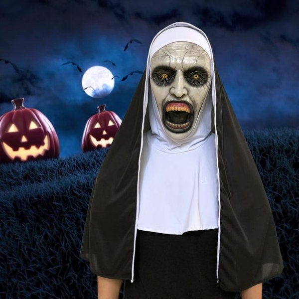 Halloween Nonne Skrekkmaske Cosplay Skumle Latexmasker Halloween Nonne Skrekkmaske Cosplay Skumle Latexmasker