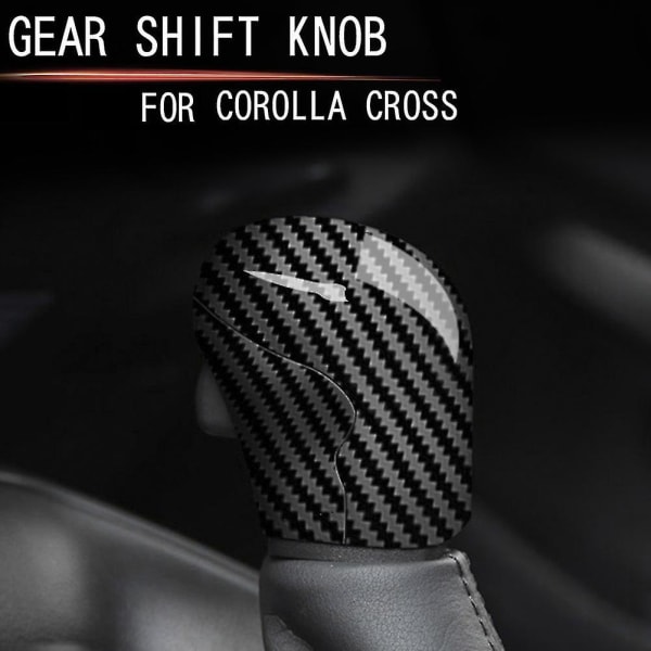 Bil Gear Skift Knop Hoved Cover Dekoration Sticker kompatibel med Corolla Cross Mahogni farve