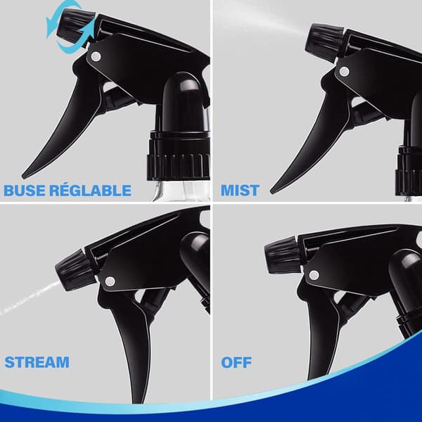 Sett med 3 gjenbrukbare 500 ml sprayflasker