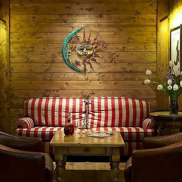 Metallic Sun and Moon Wall Decorations, Creative Sun and Moon Wall Decorations