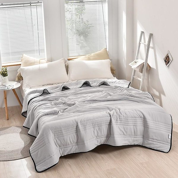 Ultra Kjølende Teppe For Dobbelt- Og EnkeltSenger Ultra Myke Vaskbare Tepper For Voksne Og Barn 200*230 Grå 200*230 Grey