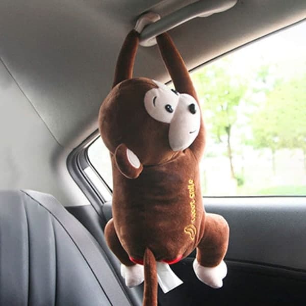Car Tissue Holder Cute Tissue Box Monkey Shape Tissue Holder Car Hanging Tissue Box Unique Tissue Box Blue Blue Blue