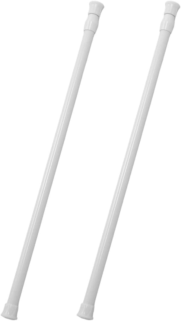 2 stk borefrie mini teleskopstenger justerbare jerngardinstenger hvit multifunksjonell design
