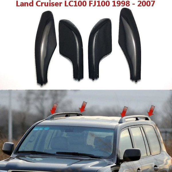 Svart takstativ stang skinnende erstatningsdeksel Shell 4stk For Land Cruiser Lc100 Fj100 1998-2007