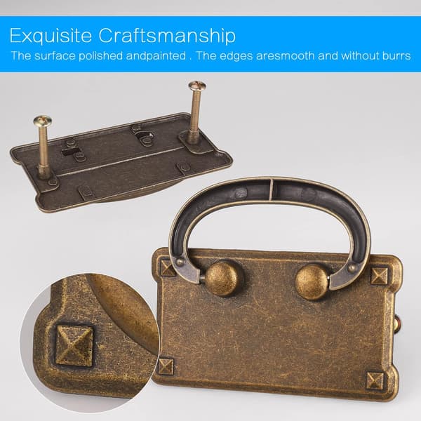 Vintage skuffehåndtak, 6 STK Antikk Kaffe Bronse Skuffering Pu