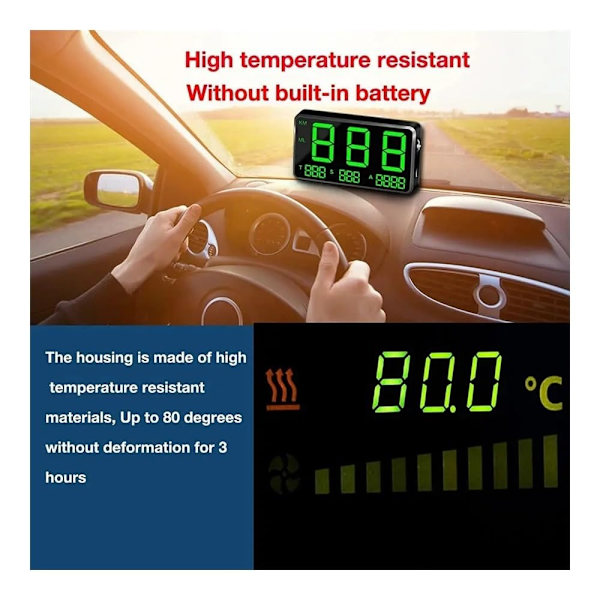 Nopeusmittari Head Up Display Nopeusmittari Auto Kuorma-auto Mittari 4,5 tuuman Suuri Näyttö Ylinopeusvaroitus Väsymysajon Hälytys