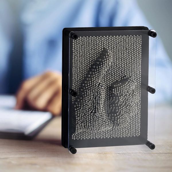 3D nagelskulpturer Metall tallkon Art kreativ ande avkoppling 13 x 18 cm Nagelbräda Handavtryck ansikte metallstav Reliefeffekt Väggskulptur ram, svart