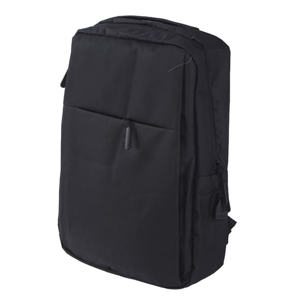 Black Unisex Travel Laptop Backpack with USB Charging Port