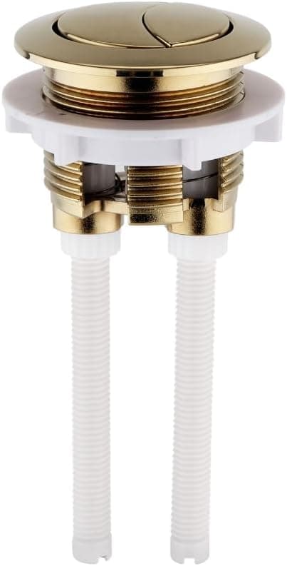Brushed Brass Flush Button - 38mm Tank Hole, Adjustable Pins up to 125mm, ABS Button with Secure Back Nut for Toilets