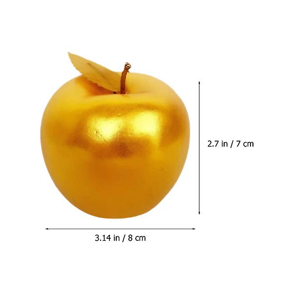 4 stk. Formelekkerier Kunstige Røde Epler Kunstige Frukter Eplemodeller Livaktige FruktGolden8X8X7CM Golden 8X8X7CM