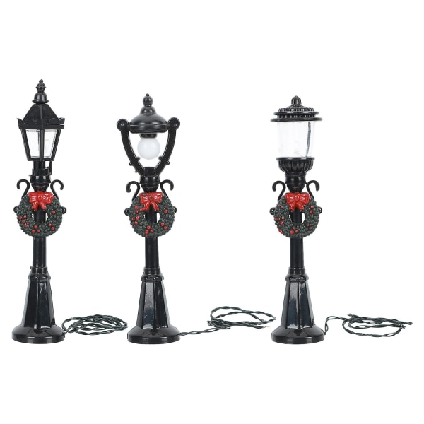 3pcs Mini Street Light Model Doll House Micro Landscape Street Lamp DecorationBlack12x2.3cm