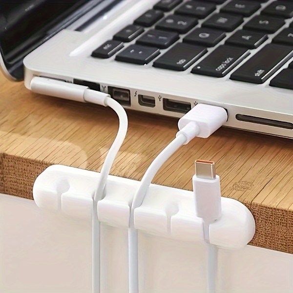 Kabelorganiserare, Kabelhantering, USB-kabelhållare, Trådhållare, Kabelklämmor, Kabelhållare för skrivbord, Bil [DB] 5 Hole Cable Manager