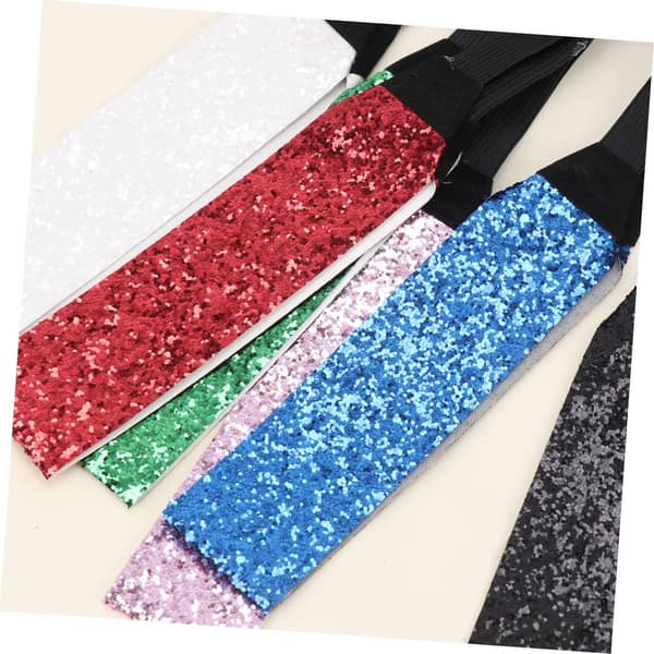 6 stk. Pailletpandebånd Glitterpandebånd til kvinder piger Elastiske glitrende hårbånd