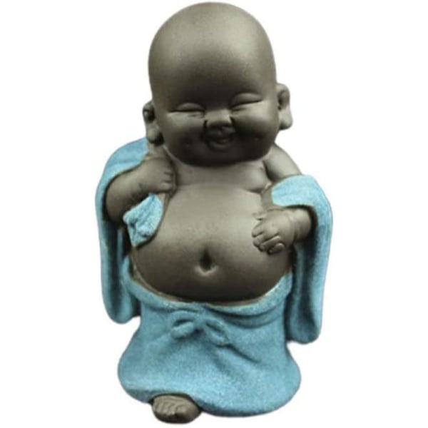 Lægende Buddha Statue Munk Figur Baby Håndværk Dukker Maitreya Feng Shui Ornament Gave Himmelblå