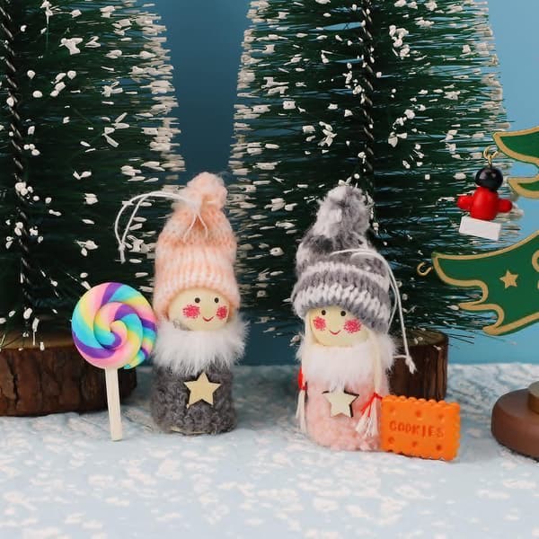 4 st Mini Christmas Tree Elf Doll Ornaments Home Decor