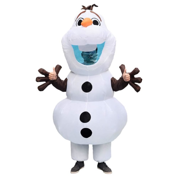 Longteng Olaf Costume Voksen oppblåsbar kostyme Herre Fancy Dress Halloween Blow Up Suit Cosplay Party