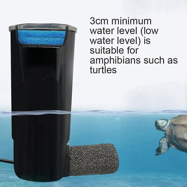 Skildpaddetankfilter Ultralavt vandstandsfilterpumpe Fisketankvandrenser Indbygget filterbøsse