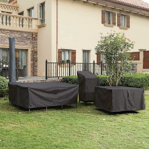 Rektangulært Havebordstæppe Vandtæt Havemøbel Tæppe 180x150x80cm, 210D Anti-UV Stue Beskyttelsestæppe Udendørs T