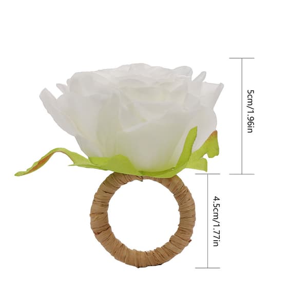 Sett med 6 håndlagde blomsterranke serviettringer Morsdag serviett