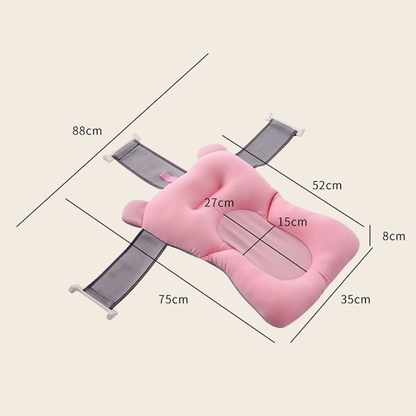 Rosa Ny Badmatta för Bebis, Bebisficka Badnät, Partikel Fylld Flytande Badmatta (Utan Bassäng)