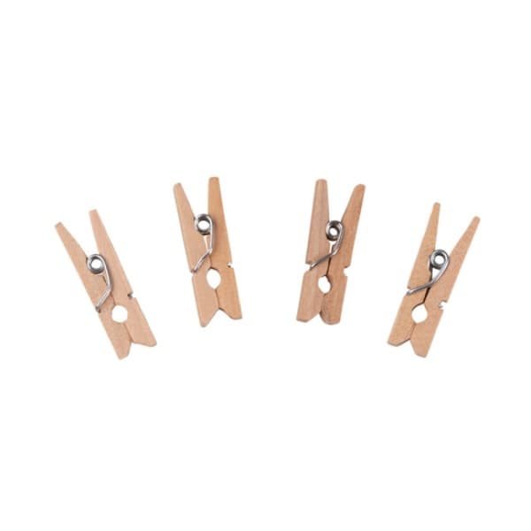 100-pak - Mini træklemmer - (2,5 cm) Træ