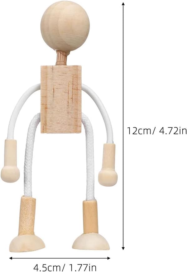 6 stk. trefigurer, uferdige DIY-malingssett med glatte kanter