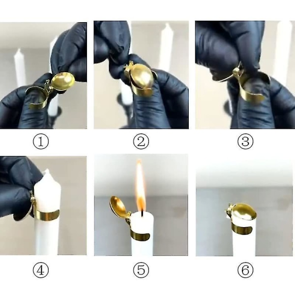 8 stk automatisk brannslukkende stearinlysslukker, vekeflammeslukker for å slukke stearinflammen på en sikker måte4PCSSølv 4PCS Silver