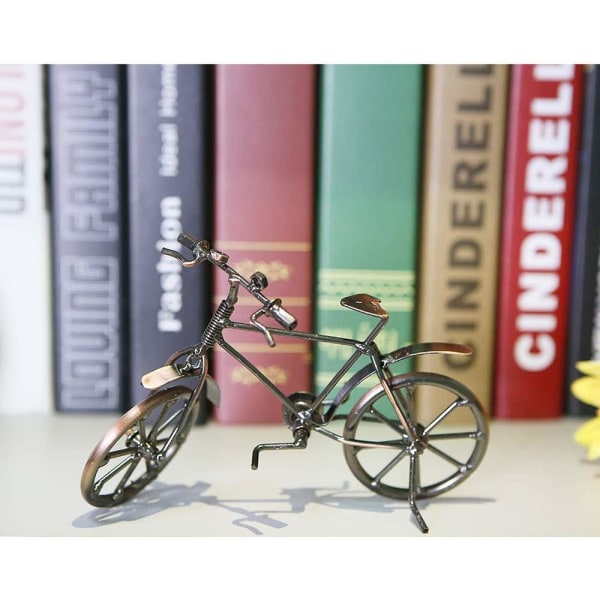 Creative Smedejernscykelmodel, Vintage Art Cykel hjemmekontordekoration, Metalhåndværk Home Decoration Cykelfigur, A