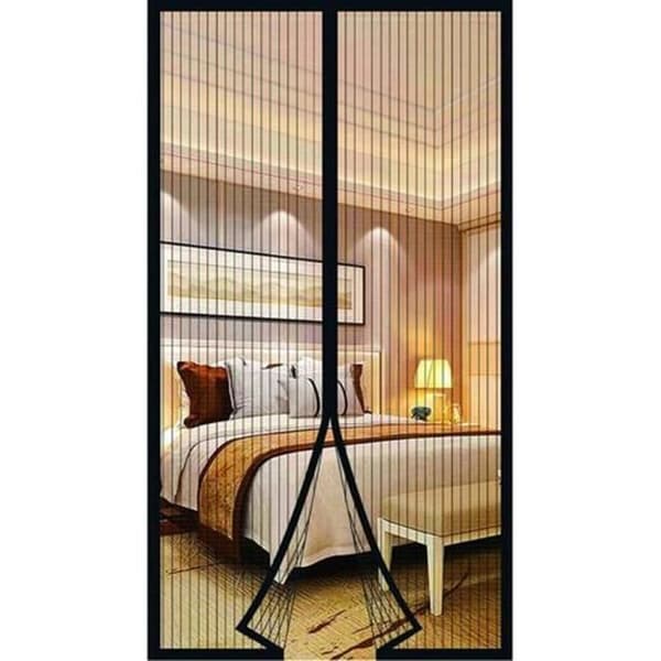Magnetic mosquito net for doors and windows, 90 x 210 cm. Magnetic insect screen. No drilling required. Black.