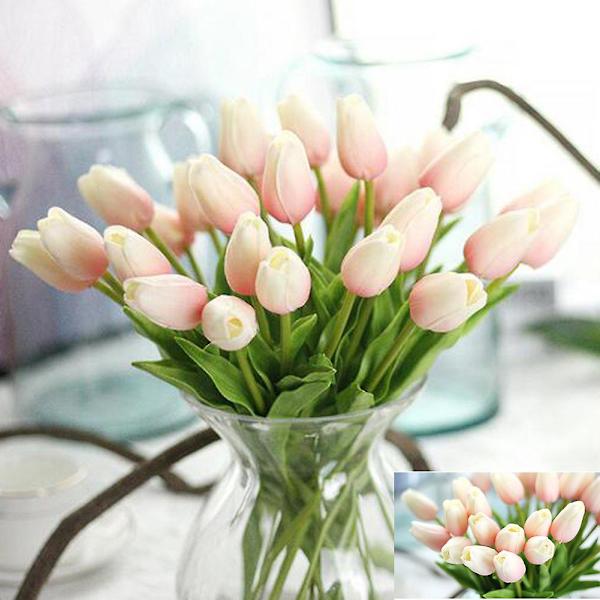 30 stk Real-touch Kunstige Tulipanblomster Hjem Bryllup Fest Dekor