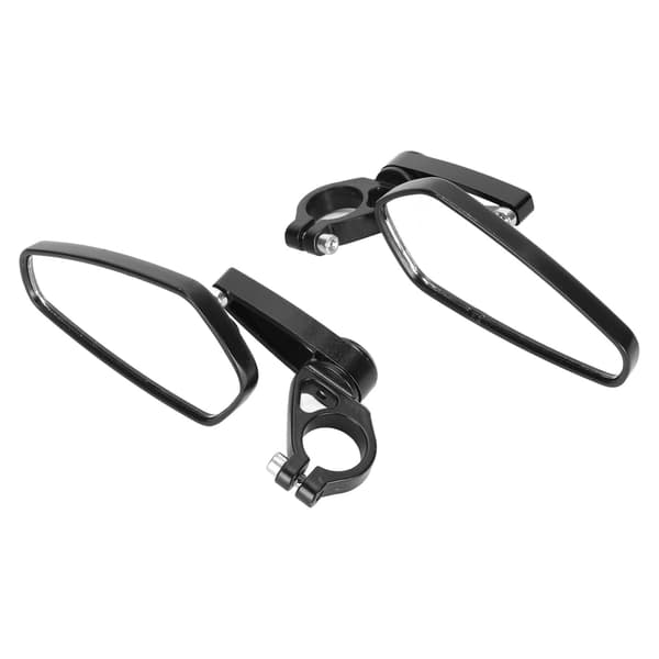 2 PCS Motorcycle Handlebar Side Mirrors High Definition Clear View Aluminum Black