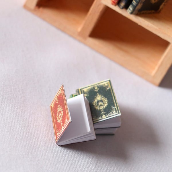 12 stk. Små Hus Tilbehør Mini Bøger Miniature DIY Kunsthåndværk (tilfældig Farve)Tilfældig Farve2.1x1.6cm