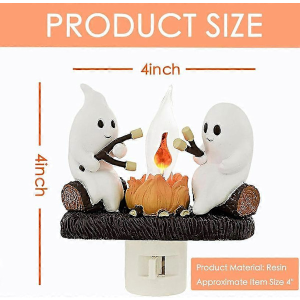 Ghost Campfire Flickering Flame Halloween Night Light 3D Spooky Lamp