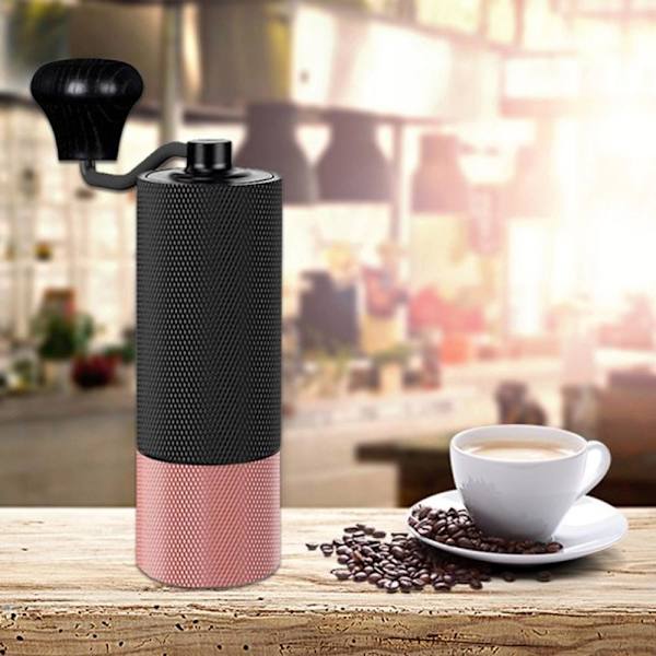 Elektrisk kaffekvern for husholdning, kvern for kaffebønner (keramisk kjerne, helt ny roségull)