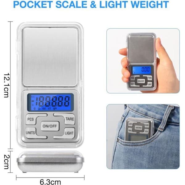 Precision Scale 0.01g-500g, Small Precision Scale with Backlit LCD Screen, Mini Precision Kitchen Scale for Kitchen, Cafe, Travel, Medicine