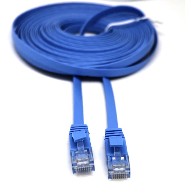 5m RJ45 Ethernet nettverkskabel Flat Patch Router Interessant LotBlue5m