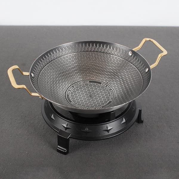 Cooking Pot Stainless Steel Dry Pot 28cm Double Handles Smooth Surface Sturdy Kitchen Hotel Use