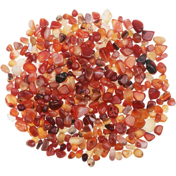 Rød agatsten grus ædelstene Naturlig krystal kvarts til boligdekoration Vase Filler Poolbund pottedekoration (ca. 300 g/pose)