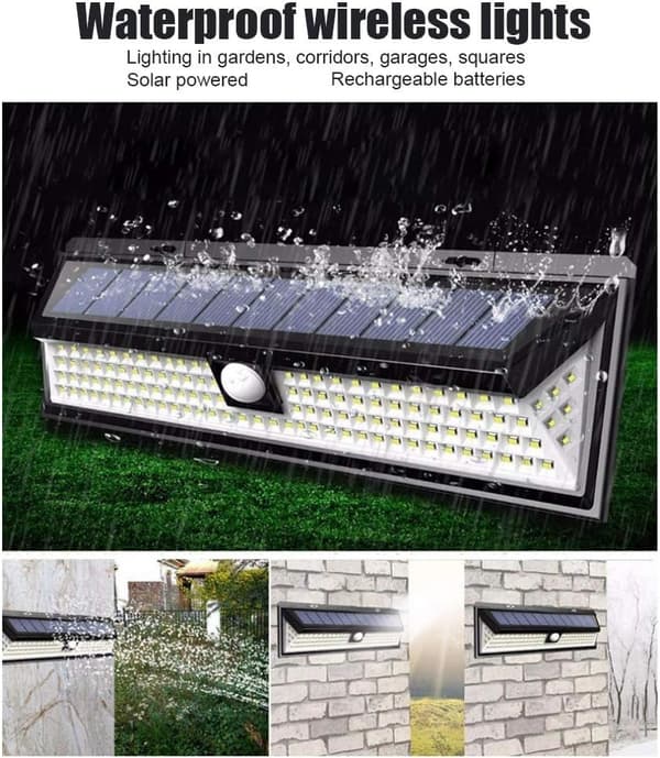 Solar lamp with motion sensor, LED solar powered motion sensor, for garden front door outdoor