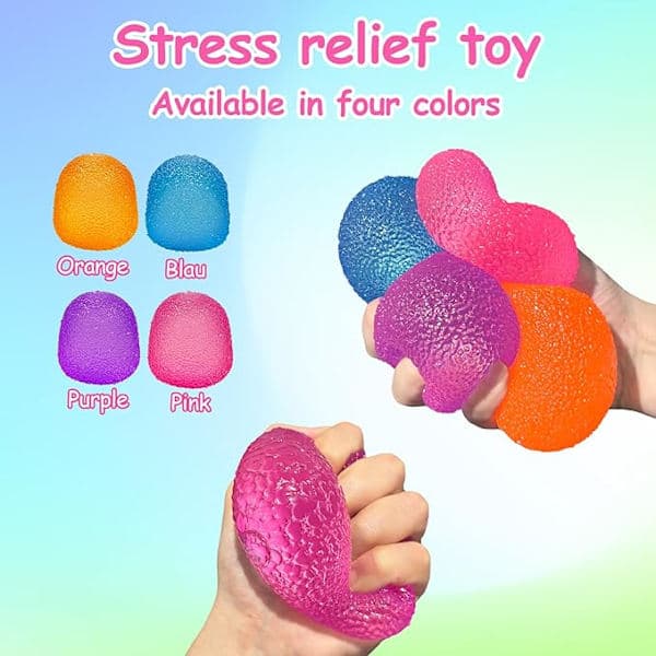 Squishy Fidget Legetøj Stressaflaster til Børn og Voksne, Super Solid Klemmebold, Sensorisk Lindring til Stress, Fødselsdag (Farveæske) Rosa Pink Pink
