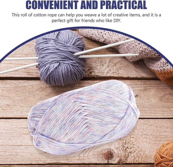 Blue DIY Cotton Rope for Crafts, Multifunctional Cotton Cord for Macrame