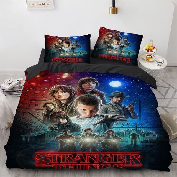 Stranger Things -pussilakanasetti polyesteriä, elokuvahahmoilla 135*200-FM-