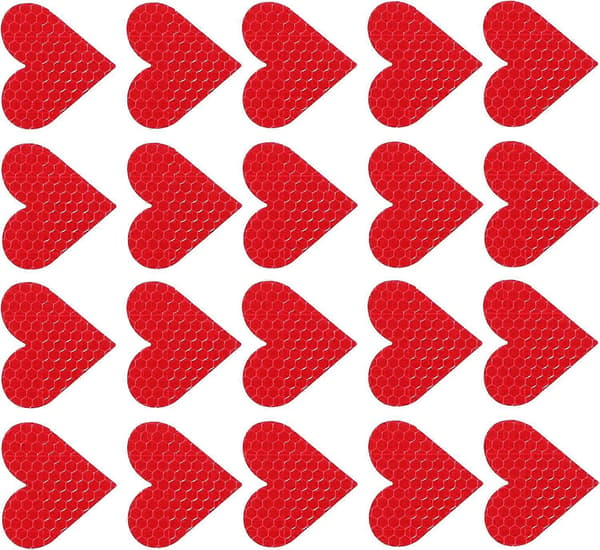 20 Reflekterende Klistermærker, Universel Hjerteform til Biler Husdyr