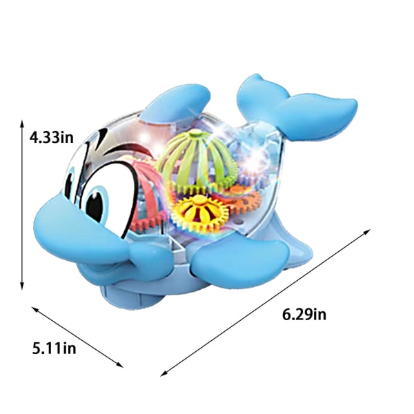 Elektrisk Utstyr Transparent Delfin Fisk Universal Gange, Blendende Lys, Lyd Og Lys Leke, Bea