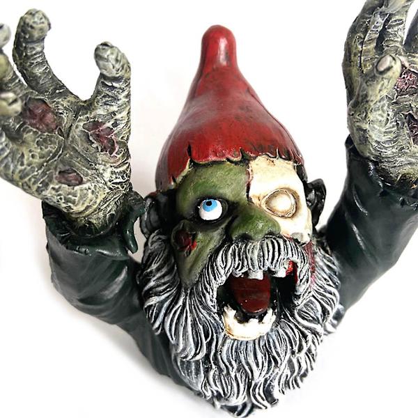 Kreativ Halloween Skummel Dverg Statue Hender Opp Halv Zombie Gnome Gulv Skulptur Statue Harpiks Ornament Hage Hagefest Dekorasjon