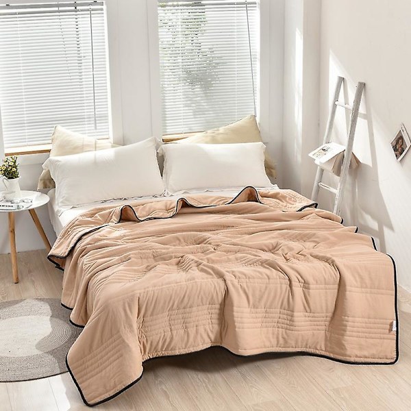 Ultrakylande Filt för Dubbel- och Enkelsängar - Supersoft Tvättad Filt för Vuxna och Barn 200*230 Brun 200*230 Brown