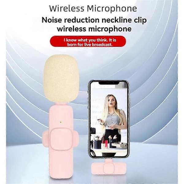 Wireless Lavalier Microphone 1 to 2 Lavalier Microphone Noise Reduction Mini Microphone for Laptop Live Mobile Phone C